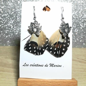 Natural feather earrings - original and elegant women&#39;s gift