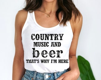 Country Music and Beer Shirt, Country Music Shirt, Cute Western Tank Top, Country Tank Top, Western Shirt, Country Concert Shirt