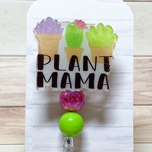 Plant Mama Interchangeable Retractable Badge Reel