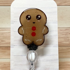Chubby Gingerbread Man Interchangeable Retractable Badge Reel