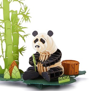 Kit de papel 3D Cartão de papel Quebra-cabeça presente de um Panda Cena