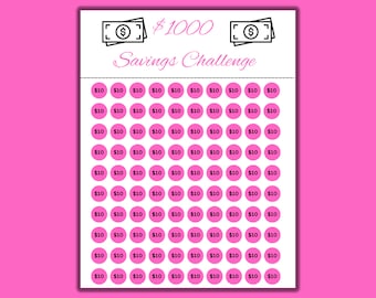 1 000 Savings Challenge, Printable Savings Challenge, Emergency Fund, Savings Tracker, Instant Download