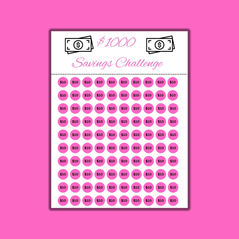 1 000 Savings Challenge Printable Savings Challenge Emergency Fund 1 000 Savings Challenge Printable Savings Challenge Emergency Fund