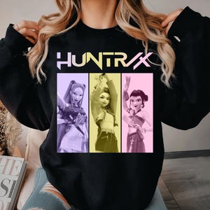 Huntrix Girls Tee Shirt, Huntrix Girls Logo T-Shirt, Kpop Demon Hunters Tee, Huntrix Fan Png Gift, Rumi Zoey Mira, Kpop Demon Hunters Tiger