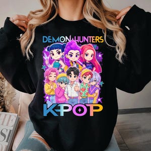 Demon Hunters Kpop T-Shirt, Saja Girl Merch, Demon Hunter Tiger Shirt, Huntrix Fan Png Gift, Kpop Huntrix Tee, Saja Boys Fans, Baby Saja Tee