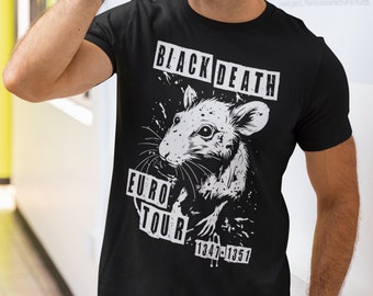 tournée européenne de la peste noire | Chemise peste noire | Chemise médiévale de rat de peste | Chemise gothique grunge | Rat de la peste noire | Histoire européenne