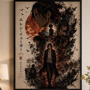 Eren Yeager "Keep Walking Forward" Poster - Attack on Titan Digitaler Download, Anime Wandkunst, AOT Vintage Print Geschenke für Ihn, Geschenk für Sie