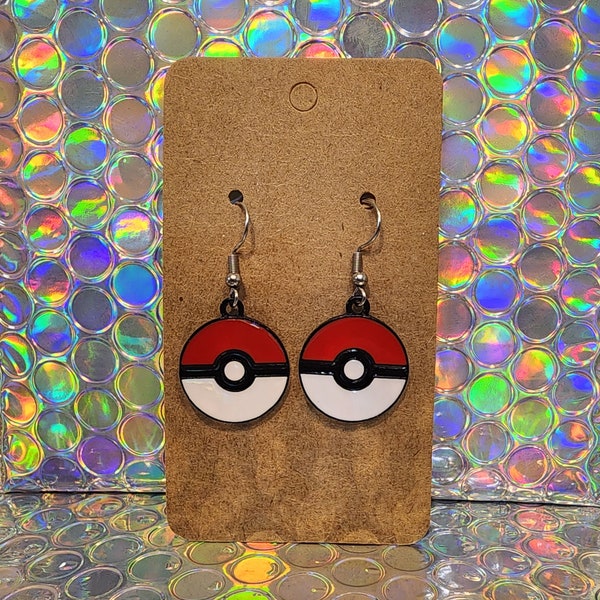 Gotta catch em all Pokémon pokeball dangle earrings