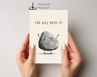 You will rock it! | Du wirst es schaffen! | Ich bin stolz auf dich| Motivationskarte | Aufmunterungskarte | Kompliment Karte | You Rock Kart