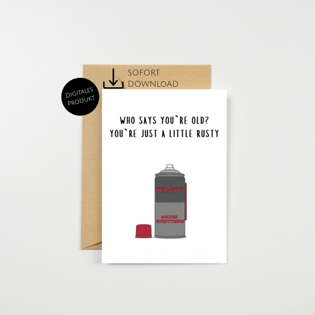 Funny Birthday Card for Men | Unique Instant Print Card | Printable ...