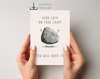 Good Luck Exam Card – Printable A6 Motivation Card – You Will Rock It – Exam Encouragement – Digital Download Study Gift