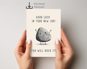New Job Card – You Will Rock It – Congratulations Card for a New Job – Motivational Card