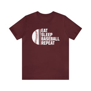 Eat Sleep Baseball Repeat Shirt | Gift for Baseball Player | Baseball Game | Baseball Mom | Sports T-shirt | Varsity JV Sports