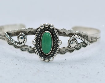Vintage Navajo Turquoise Ring, Bell Trading Post Sterling Silver