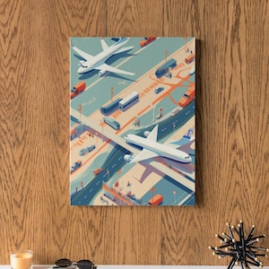 Airport Cartoon Aviation Print - Kids Aviation Art Decor - Aviation Gifts