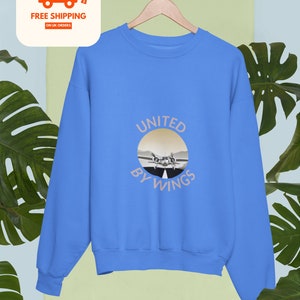 Vintage United by Wings Sweatshirt | Aviation Hoodie | Pilot gift | Aviation Gift