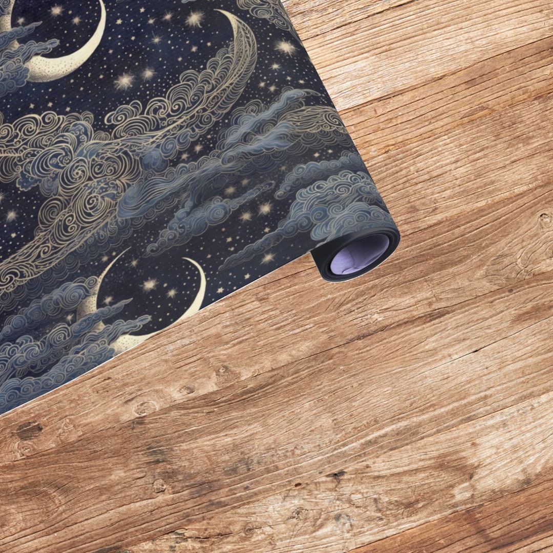 Enchanting Crescent Moon Seamless Pattern Bundle - Hand-drawn Celestial ...
