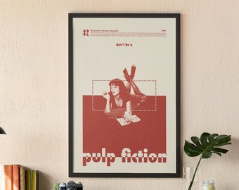 Pulp Fiction Movie Poster, Minimalist Film Art Print