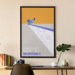 Póster de la película ORIGEN, póster de película, póster minimalista, póster de ORIGEN, impresión de la película ORIGEN, impresión artística, arte mural, Leonardo DiCaprio