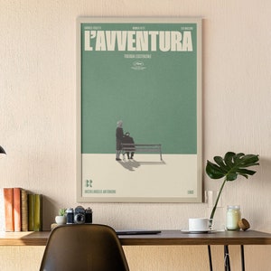 Cartel de película L'AVVENTURA, Cartel de película, Cartel minimalista, Cartel de l'avventura, Impresión de arte, Arte de pared, Antonioni, cartel de mediados de siglo, italiano