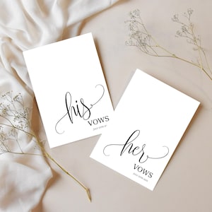Paquete de libros de votos imprimibles modernos / Votos para él y para ella / Plantillas minimalistas plegables de Canva / Set de recuerdos de boda