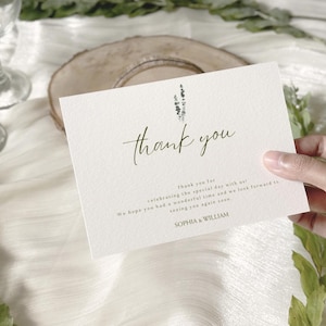 Eucalyptus Thank You Card Template | Minimalist Wedding Printable | Editable Canva Template | Botanical Design | Instant Download