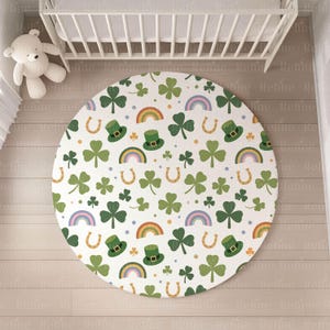 Round Rug Mockup PSD Canva, Nursery Rug Mockup Template, Bohemian Circle Rug Mock up, Textile Fabric Mock-up, Blank Baby Rug Design Mockup image 4