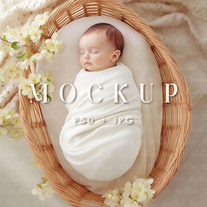 Baby Swaddle Mockup, Neutrale Kinderzimmer Decke Mockup, Neugeborenen Swaddle Decke Foto Prop Mockup, Baby Bettwäsche Mockup, Baby Decke Mockup PSD