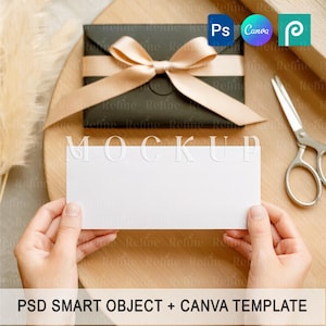 7x3 Gift Card Mockup: PSD PNG Canva Template (Digital Download)