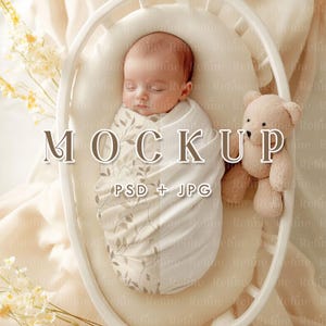 Baby Swaddle Mockup, Neutrale Kinderzimmer Decke Mockup, Neugeborenen Swaddle Decke Foto Prop Mockup, Baby Bettwäsche Mockup, Baby Decke Mockup PSD
