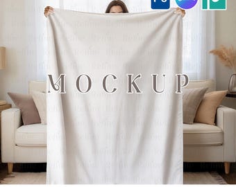 Mockup de manta de lã, modelo de manta macia para Canva, mockup de manta de veludo em PSD e PNG, mockup de manta tecida, mockup de manta para bebê