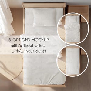 Bedding Set Mockup, Sheet Pillow and Duvet Design Template Mockup, Fabric Pattern Display, Bedroom Textile Mock-Up, Duvet Cover Mock up