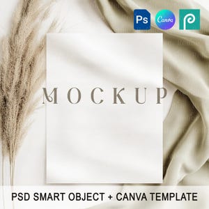 Wedding Newspaper Mockup, Blank Folded Program Card PSD PNG Template, Boho News Paper Mock-up