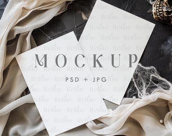 5x7 Invitation Mockup, Holiday Invite Mockup, Greeting Card Mockup, PSD smart object, Stationary Mockup, Gift Card Template, Double Card PSD
