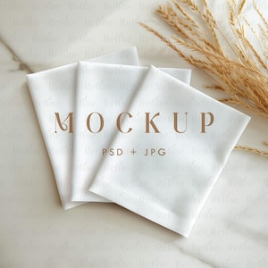 Stoffmuster Mockup, Textil Mockup Set, Musselin Tuch Mockup, Gefaltete Stoffe Mockup, Digitale PSD Smart Objekt Vorlage, Set Textil Mockup