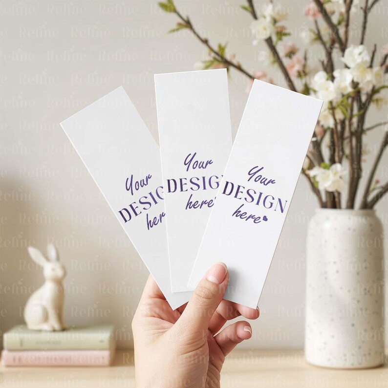 Bookmark Mockup, Easter Bookmark Mock up Set, Boho Spring Hand Holding ...