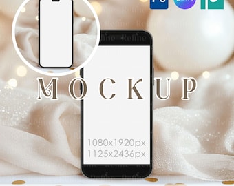 iPhone Screen Mockup, Digital Invitation Display, Smartphone Mockup, Social Media Mock up, Baby Shower Phone Mockup, Birthday Invite PSD