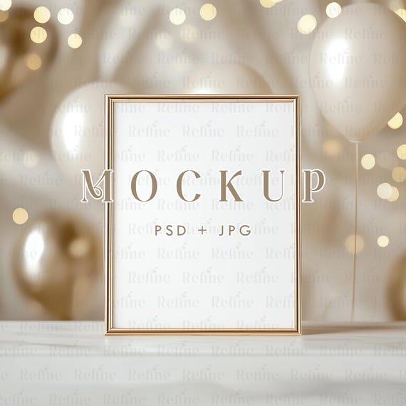 8x10 Table Sign Mockup, Wedding Sign Mockup, Table Number Card Display, Gold Frame Signage Mockup, Elegant Birthday or Shower Tabletop Sign