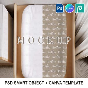Baby Changing Mat Mock-up, Changing Pad Cover Mockup PSD PNG, Nursery Pad Design Template, Change Table Cover Pattern Canva Photoshop Mockup