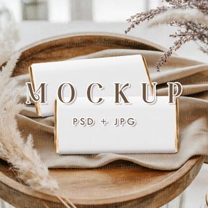Chocolate Bar Wrapper Mockup, Blank Chocolate Label PSD, Wedding Candy Bar Wrapper, Party Favor Chocolate Mockup, Custom Wrapper Design PSD