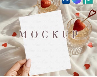 Wedding Invitation Mockup, Greeting Card PSD Mockup, Bridal Shower Invite Cards Canva Template