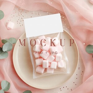 Headerkaartmodel, 4 x 2'' gevouwen gunst cadeaukaartmodel, babyshowerkaartmodel, Marshmallow-snoepcadeaukaartmodel, Valentijnsdagmodel