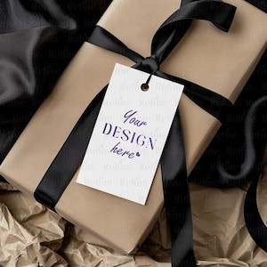 Graduation Favor Tag Mockup, Geschenkanhänger Mockup, Rechteckig Anhänger Mockup, Halloween Gunst Anhänger Mockup PSD, Black Tie Hochzeit Geschenkanhänger Mockup