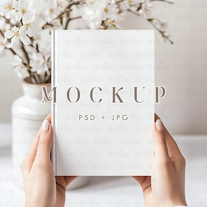Hardcover Journal Mockup, Notebook Mockup PSD, Minimalist Planner Mockup, Blank Hardcover Notebook Template, Digital Journal Display Mock up