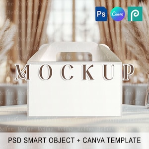 Mockup pudełka szczytowego, etykieta pudełka prezentowego PSD, makieta naklejki z podziękowaniami, projekt pudełka na smakołyki na wesele lub urodziny, etykieta opakowania na baby shower Canva PNG