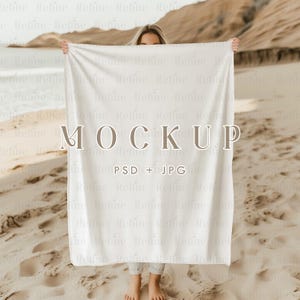 Blanket Mockup PSD, Summer Fleece Blanket Mockup, Plush Throw Blanket Template, Blanket Mockup, Blanket PSD Design, Sherpa Blanket Mock up