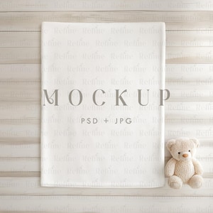 Baby Blanket Mockup, Soft Fleece Nursery Blanket Template, Velveteen Plush Blanket Mock up, Sherpa Blanket Mockup, Folded Blanket Design PSD