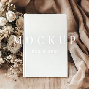 Wedding Journal Mockup, Hardcover Notebook Mockup, Planner Mock up, Leather Notebook Journal Mockup, Boho Hard Cover Notebook Template PSD