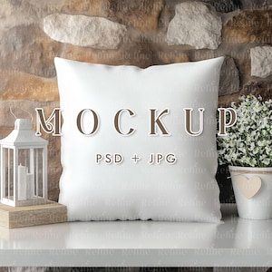 Square Pillow Mockup, Pillow Cover Mockup PSD, Cushion Mockup, Nursery Pillow Mockup, Throw Pillow Mockup, Sublimation Pillow Mockup