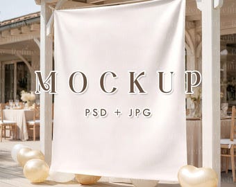 Maquete de tapeçaria para exterior, maquete de painel de fundo para casamento, maquete de banner para festa em PSD, modelo de tapeçaria de parede 50x60, maquete de painel de fundo para fotos de aniversário